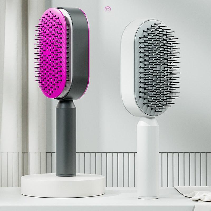 Self Cleaning Anti-Static Hair Brush - Amanda beauty