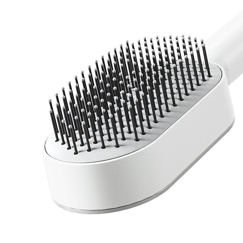 Self Cleaning Anti-Static Hair Brush - Amanda beauty