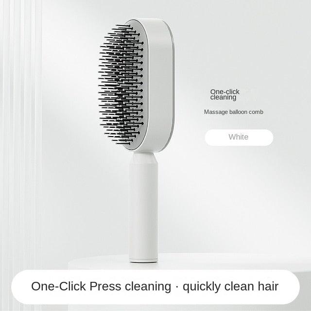 Self Cleaning Anti-Static Hair Brush - Amanda beauty