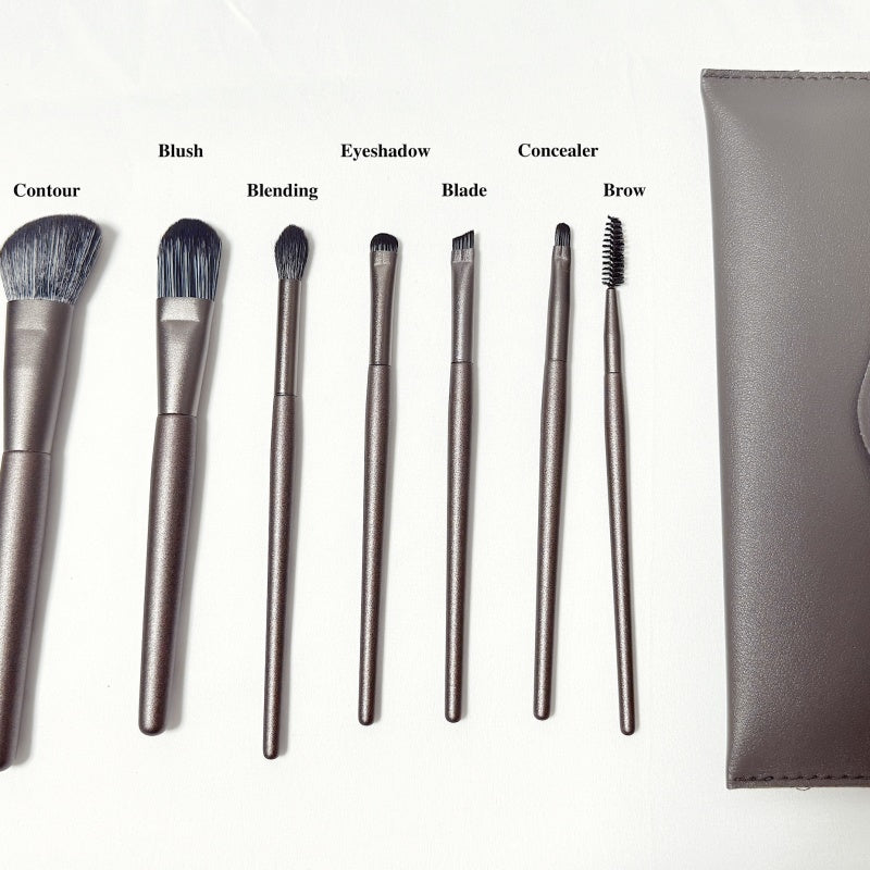 8-Piece Makeup Brush Set with Travel Bag - Complete Beauty Toolkit