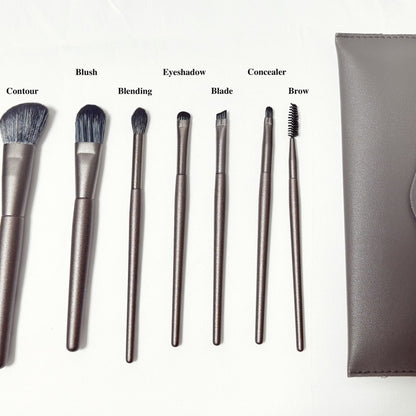 8-Piece Makeup Brush Set with Travel Bag - Complete Beauty Toolkit
