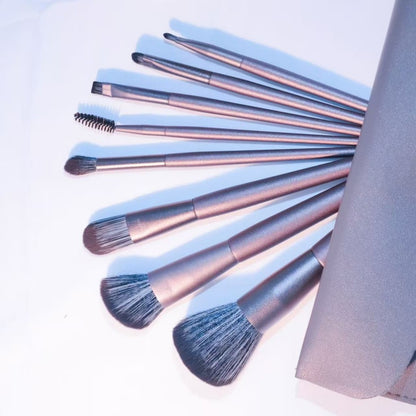 8-Piece Makeup Brush Set with Travel Bag - Complete Beauty Toolkit